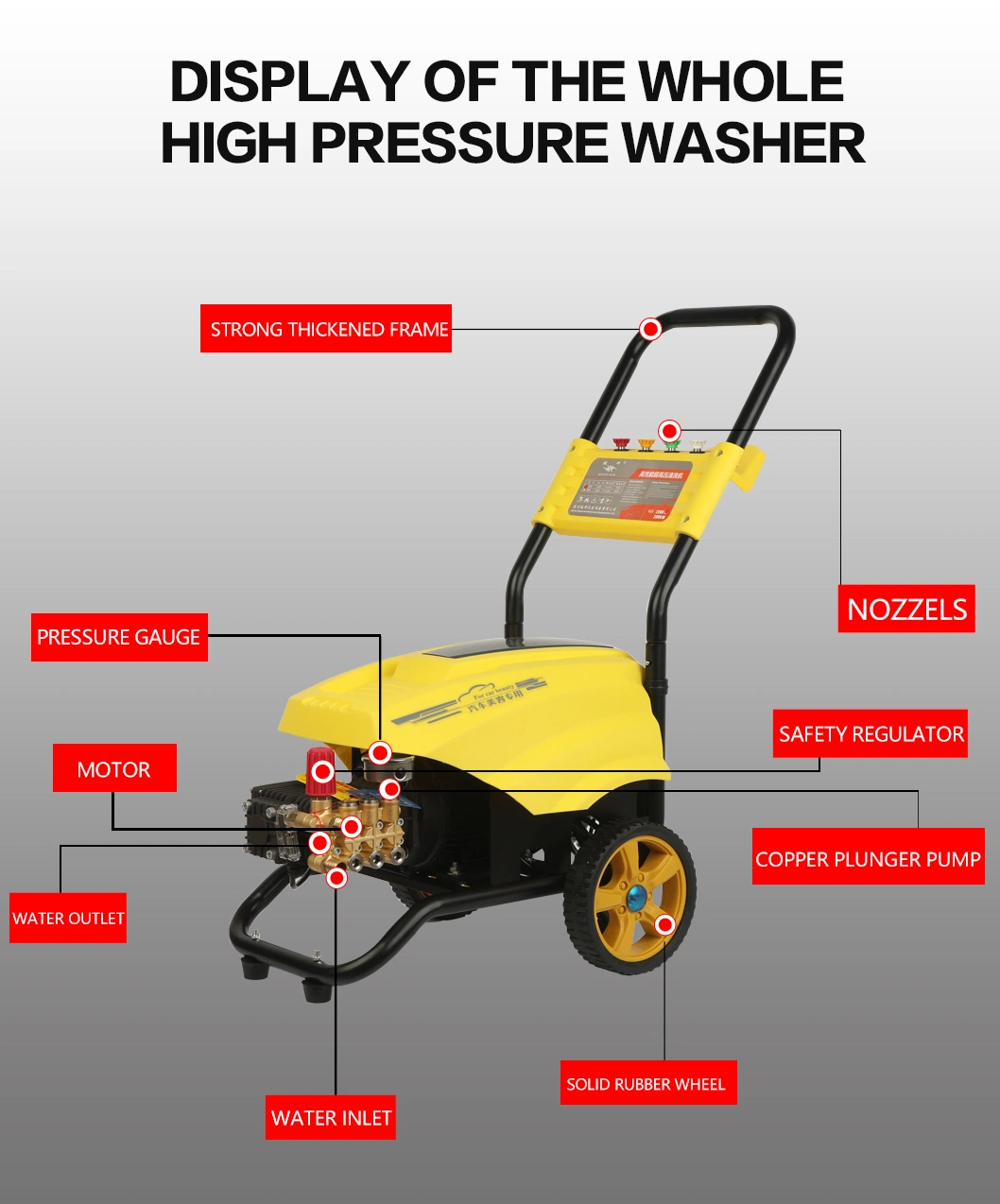 3kw/4HP Electric High Pressuer Car Washer Cleaning Machine 16L/Min High Pressure Cleaning Washer 130bar/1885psi at-N98